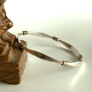 Mexico 925 Silver with Coiled Brass Wire